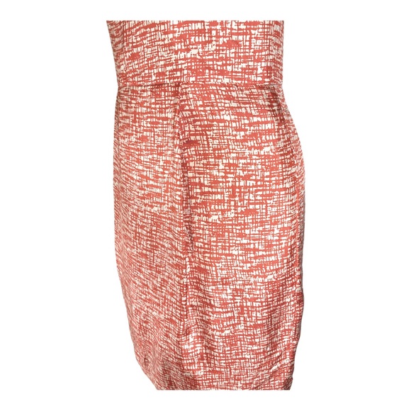 Banana Republic Silk Cowl Neck Mod Dress, Orange/White, Size 2 - Picture 3 of 8
